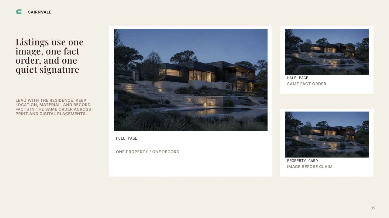 Actual Deck Studio slide with three Cairnvale brand advertising applications
